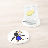 En Grès Dessous de verre de pingouin Abstrait (Côté)