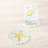 En Grès Dessous de verre de plage de Starfish jaune (Côté)