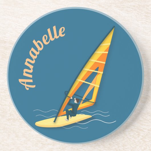 En Grès Dessous de verre de planche à voile (Devant)