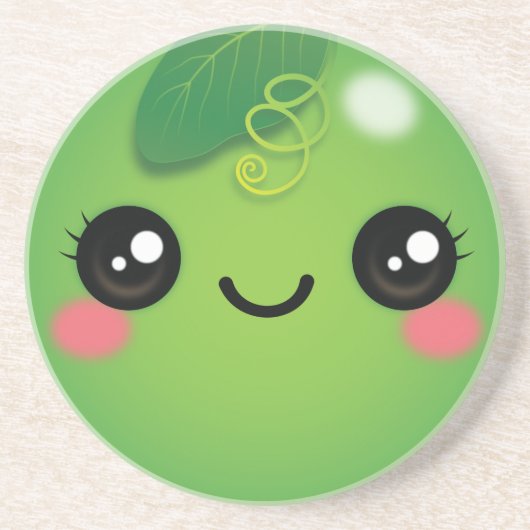 En Grès Dessous de verre de pois de Kawaii (Devant)