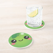 En Grès Dessous de verre de pois de Kawaii (Côté)