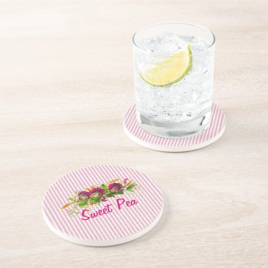 En Grès Dessous de verre de pois doux (Côté)