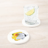 En Grès Dessous de verre de poissons de papillon de (Côté)