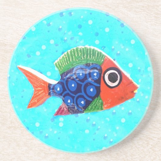 En Grès Dessous de verre de poissons tropicaux (Devant)