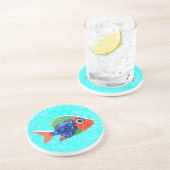 En Grès Dessous de verre de poissons tropicaux (Côté)
