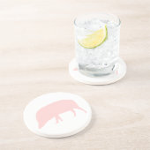 En Grès Dessous de verre de porc roses (Côté)