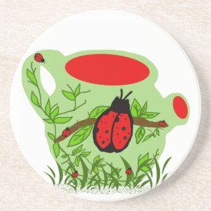 En Grès Dessous de verre de pot de thé d'insecte de Madam