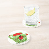 En Grès Dessous de verre de pot de thé d'insecte de Madame (Côté)
