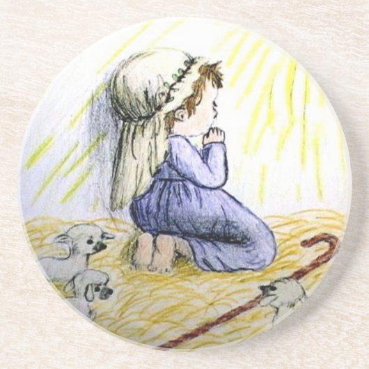 En Grès dessous de verre de prière d'enfant (Devant)
