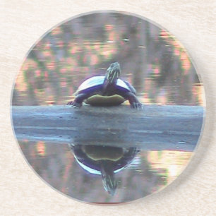 En Grès Dessous de verre de réflexion de tortue