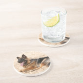 En Grès Dessous de verre de repos de chien de berger (Côté)