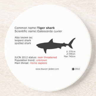 En Grès Dessous de verre de requin tigre