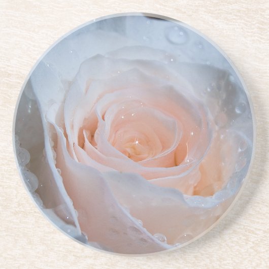 En Grès Dessous de verre de rose blanc (Devant)