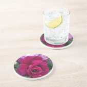 En Grès Dessous de verre de rose de pourpre (Côté)
