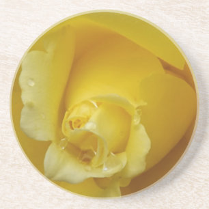 En Grès Dessous de verre de rose jaune