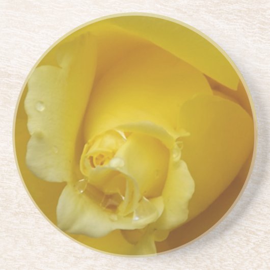 En Grès Dessous de verre de rose jaune (Devant)
