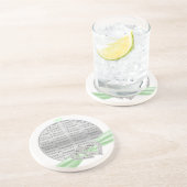 En Grès Dessous de verre de ruban de chaux Coeurs Personna (Côté)