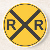 En Grès Dessous de verre de signe de chemin de fer (Devant)