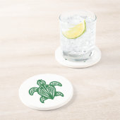 En Grès Dessous de verre de silhouette de tortue tribale (Côté)