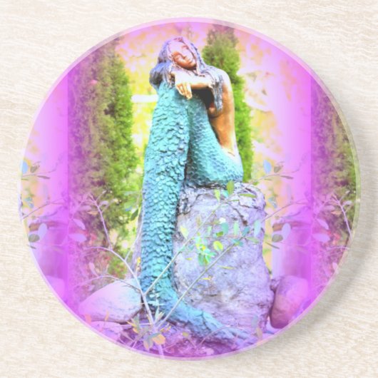 En Grès dessous de verre de sirène rêveur (Devant)