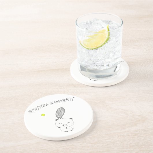 En Grès Dessous de verre de smash de tennis (Côté)