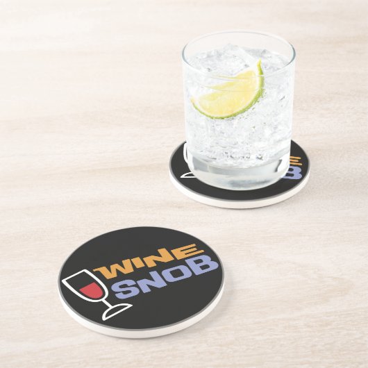 En Grès Dessous de verre de snob de vin (Côté)