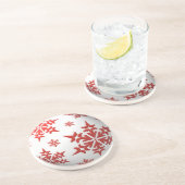 En Grès Dessous de verre de Snowflakes (Côté)