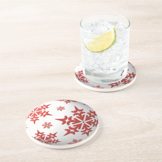 En Grès Dessous de verre de Snowflakes (Côté)