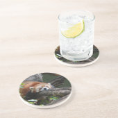 En Grès Dessous de verre de sommeil de panda rouge (Côté)