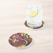 En Grès Dessous de verre de style psychédélique des années (Côté)