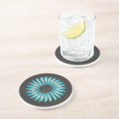 En Grès Dessous de verre de Sun de turquoise (Côté)