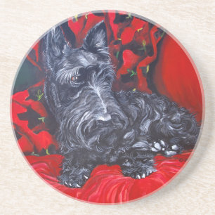 En Grès Dessous de verre de Terrier d'écossais