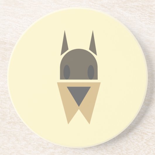 En Grès dessous de verre de tête de chien (Devant)