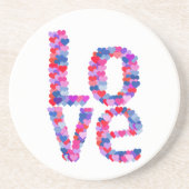 En Grès DESSOUS DE VERRE de texte du coeur LOVE (Devant)