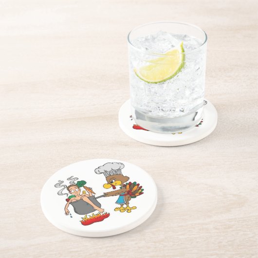 En Grès Dessous de verre de thanksgiving (Côté)