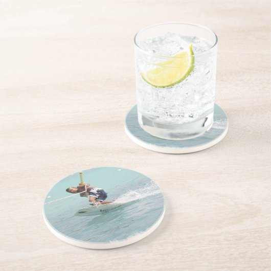 En Grès Dessous de verre de tour de Wakeboarding (Côté)