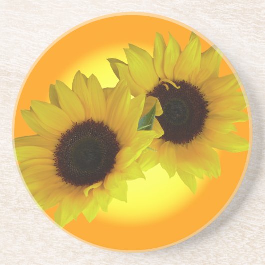 En Grès Dessous de verre de tournesol Dons joyeux de fleur (Devant)