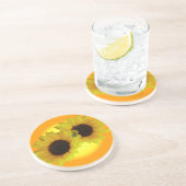 En Grès Dessous de verre de tournesol Dons joyeux de fleur (Côté)