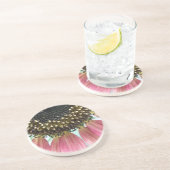 En Grès Dessous de verre de tournesol rose (Côté)