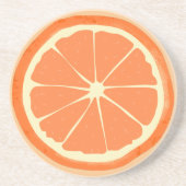 En Grès Dessous de verre de tranche d'agrumes orange (Devant)