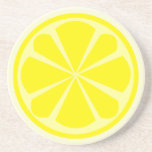 En Grès Dessous de verre de tranche de citron<br><div class="desc">Dessous de verre avec illustration d'une tranche de citron.</div>