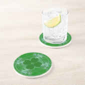 En Grès Dessous de verre de trèfle vert fractal (Côté)