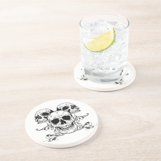 En Grès Dessous de verre de Tri Crâne (Côté)