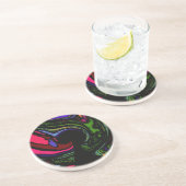 En Grès Dessous de verre de trou de clé psychédélique (Côté)