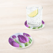 En Grès Dessous de verre de tulipe pourpre (Côté)