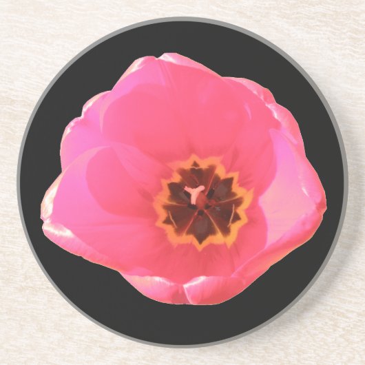 En Grès Dessous de verre de tulipe rose (Devant)