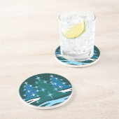 En Grès Dessous de verre de vacances Blue Festive Noël Cad (Côté)