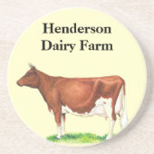 En Grès Dessous de verre de vache de ferme laitière (Devant)