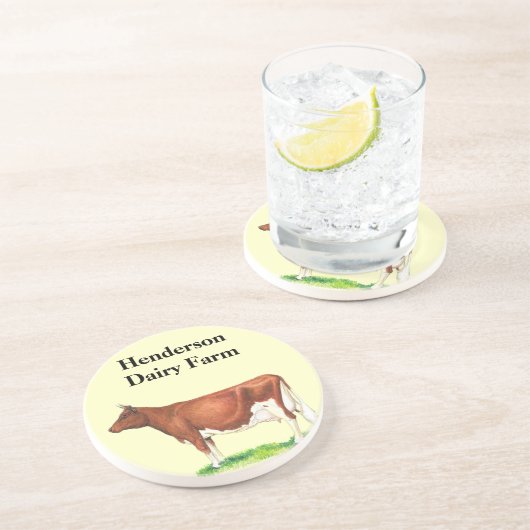 En Grès Dessous de verre de vache de ferme laitière (Côté)