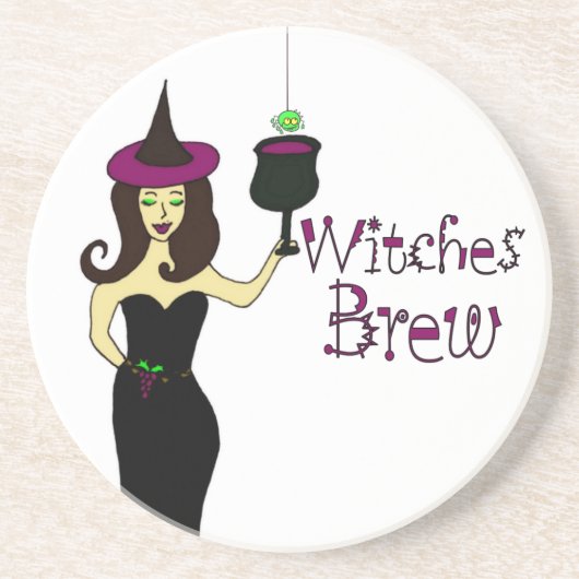 En Grès Dessous de verre de vin de Halloween de "Brew de (Devant)